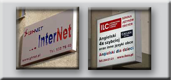kasetony reklamowe, kasetony podświetlane